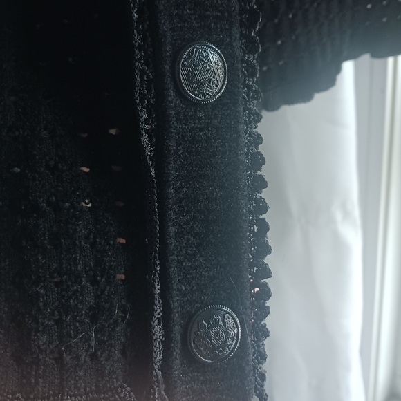 Source Unknown Black Textured Cardigan - Picture 2 of 7